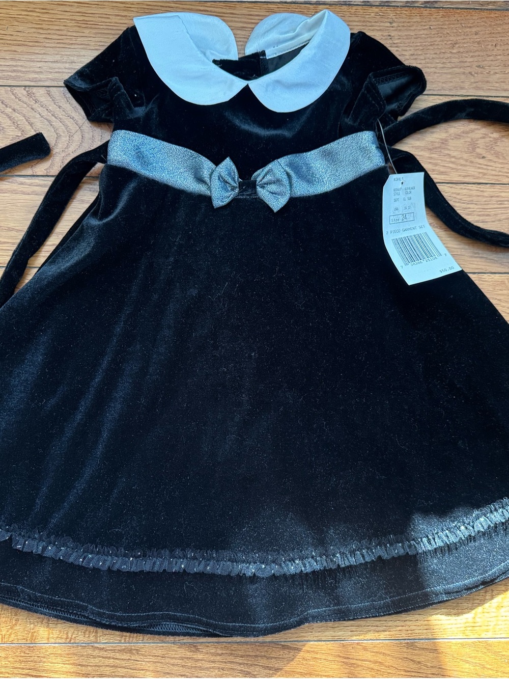 Good Lad Dress Girls 24M Black Velvet Peter Pan Collar Holiday Party